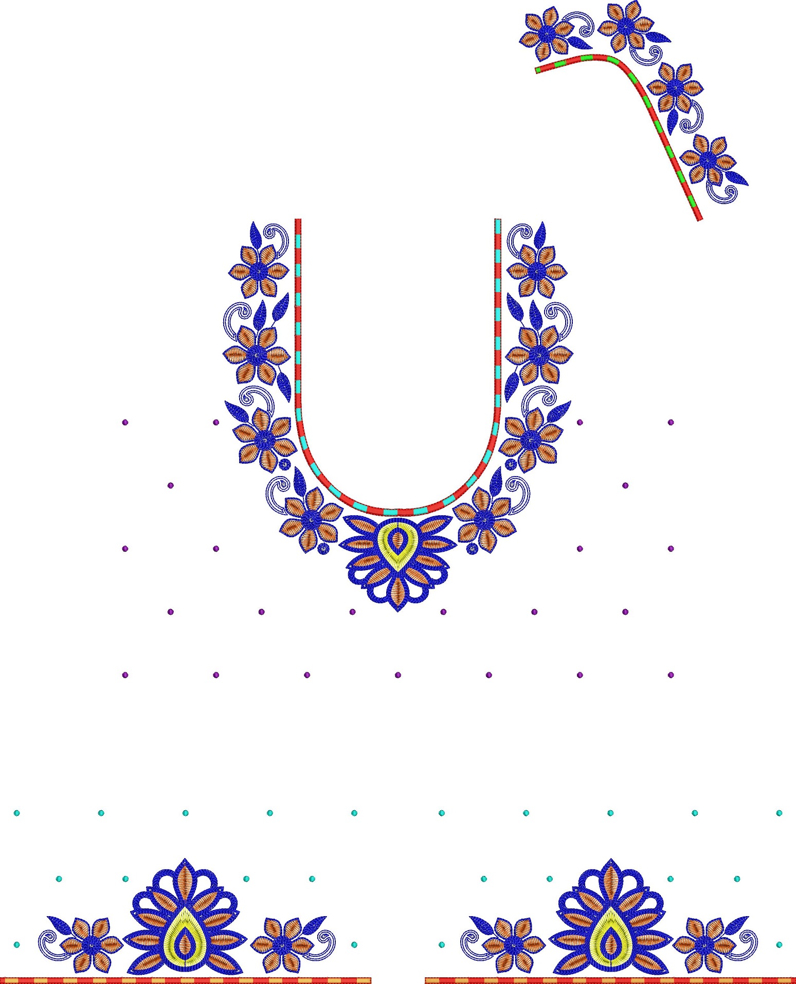 Beautifu Blouse Embroidery Design, New Blouse Free Embroidery Design (111)